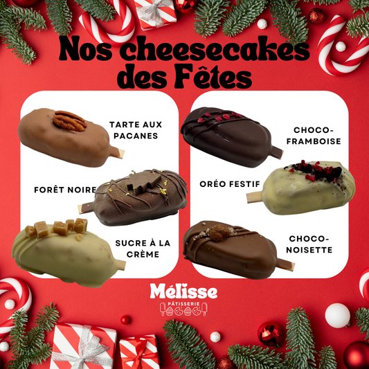 Boîte de Cheesecakes sur bâton des Fêtes